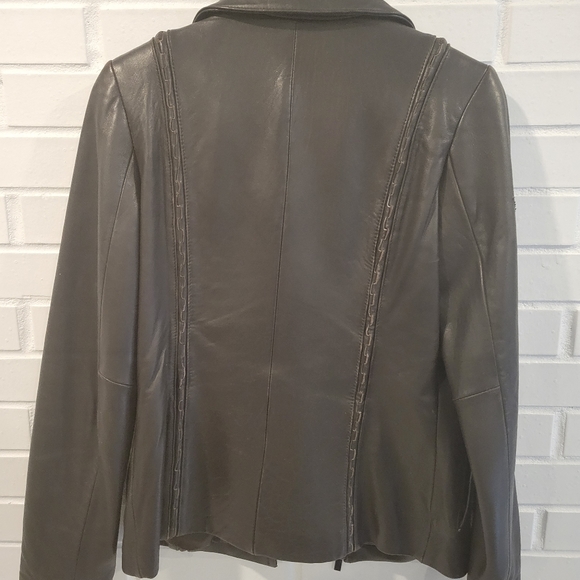Anne Klein vintage woman's leather jacket size small retro - Picture 3 of 5